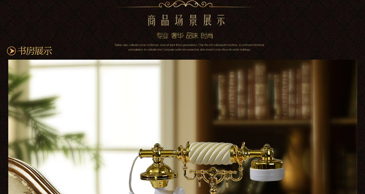
                                        好心艺欧式仿古电话座机复古 创意家居装饰品摆件时尚家用电话机来电显示D07 丘比特淡金                