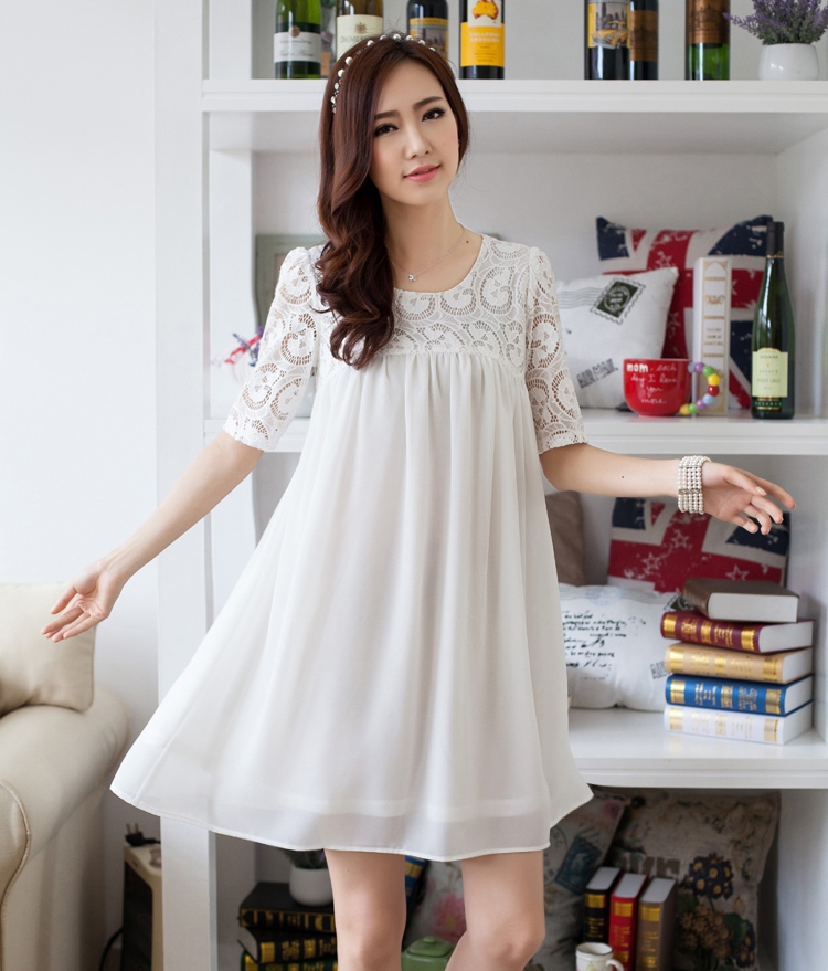 Yi Li Xuan 2015 summer new thick MM the fat and pregnant women with skirt lace stitching snow woven large code dresses female black 4 XL pictures, price, brand platters! Elections are good character, the national distribution, so why buy now enjoy more preferential! Health