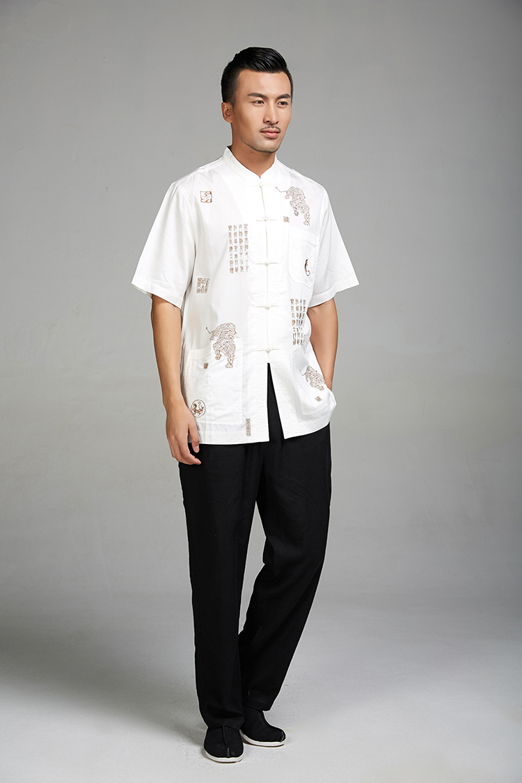 De-tiger fudo 2015 Summer New Men Tang dynasty short-sleeved ethnic Chinese clothing unreasonable pattern God Tiger L picture, prices, brand platters! The elections are supplied in the national character of distribution, so action, buy now enjoy more preferential! As soon as possible.