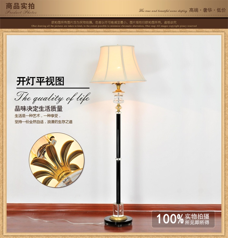 落地灯欧式奢华全铜水晶落地灯LED 客厅书房卧室落地灯L30