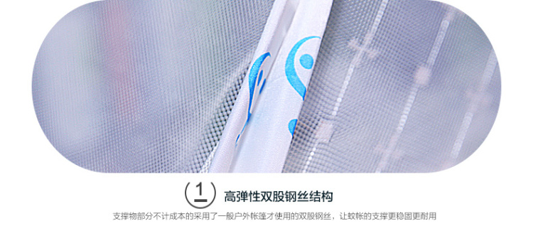 
                                                            含羞精灵 子母床蒙古包儿童蚊帐婴儿免安装三开门 圆顶上下铺学生宿舍1米高低床 蓝精灵-蓝色-全底 1.5米床                