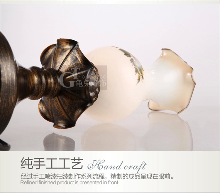 【龟兔】台灯怀旧书房台灯婚庆卧室床头台灯美式乡村实用可调光473
