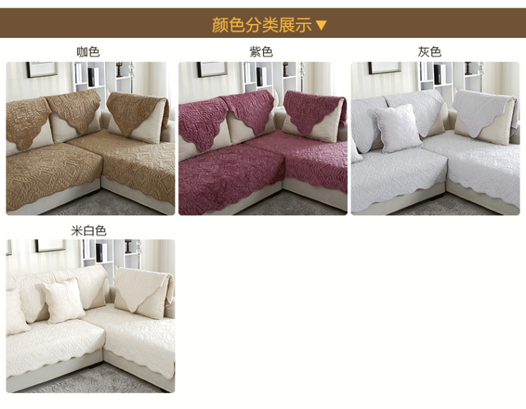 小艾家居 短毛绒沙发垫布艺坐垫子防滑沙发套纯色简约 凤尾-灰色 70*70cm可当扶手或靠背垫