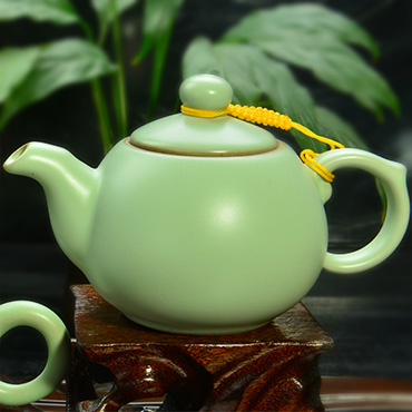 太初天诺空山新雨4合一紫砂青瓷茶盘茶具套装 黑檀木90cm 踏雪套装