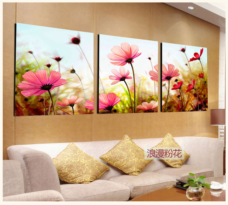 
                                        盛宝 客厅装饰画 现代简约无框三联画 卧室餐厅挂画 沙发背景墙画 家和万事兴壁画 富贵有余 60*60*3/25mm厚                