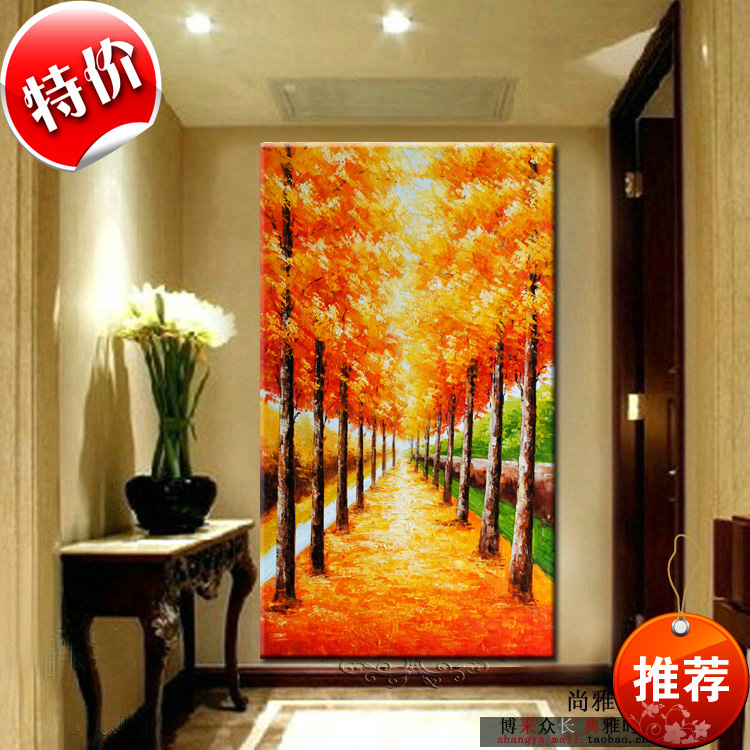 锦鲤九鱼图手绘油画客厅装饰画餐厅无框画三联壁画墙壁挂画中式画 50*70厘米*3