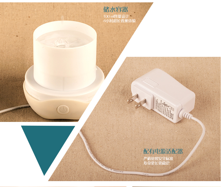 家用超静音精油香薰灯 负离子加湿器香薰炉净化空气小夜灯除味加湿一体机 创意礼品 生日礼物 白光