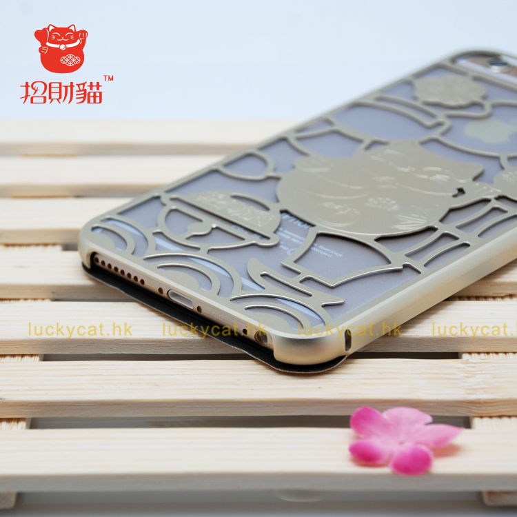 招财猫  财喜盈门铝合金I6有盖手机壳 翻盖 防折弯手机壳