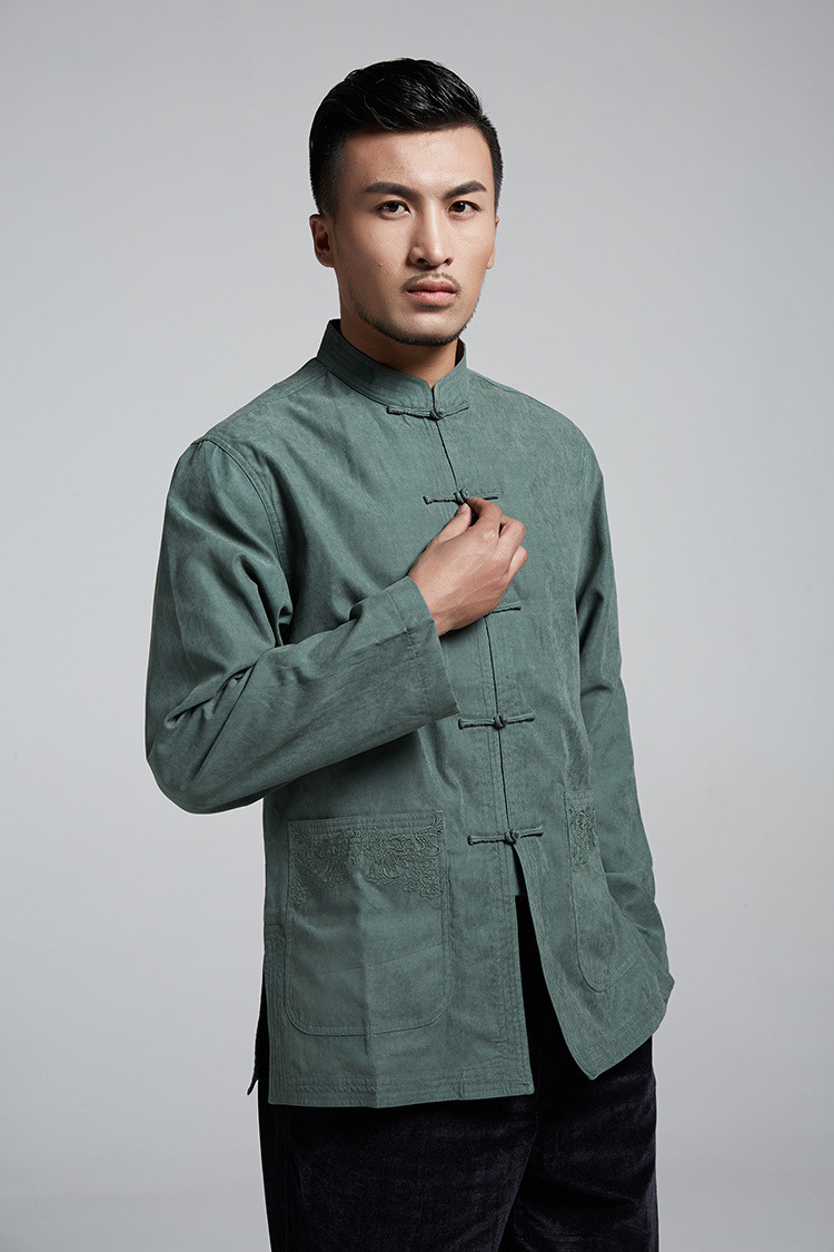 Fudo Lau Fall, 2015 autumn and winter men Tang casual jacket China wind pure color is detained Mock-Neck Shirt Dark Blue L photo enhancement, prices, brand platters! The elections are supplied in the national character of distribution, so action, buy now enjoy more preferential! As soon as possible.