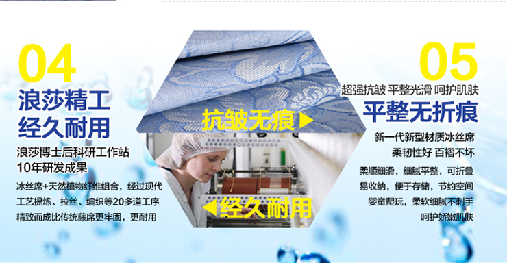 【浪莎家纺】床笠款印花提花冰丝凉席三件套 席梦思专用 牡丹冰语-咖啡 1.5米