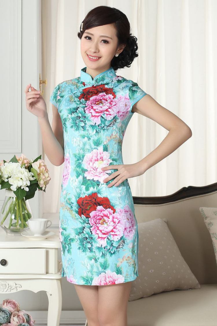 For Pont Sondé Diane new summer elegance Chinese qipao Chinese graphics thin short cheongsam picture color XXL pictures, price, brand platters! Elections are good character, the national distribution, so why buy now enjoy more preferential! Health