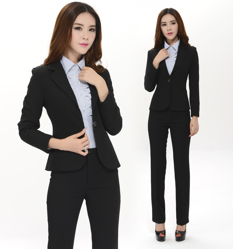 
                                                            汇美特 小西装职业装女装套装秋装正装外套西服套装工作服套裙 西装+裤子+裙子+V领白衬衣(一粒扣四件套) S(建议75-89斤以内)                