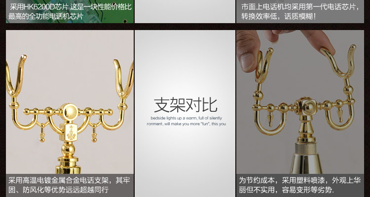 
                                        好心艺欧式仿古电话座机复古 创意家居装饰品摆件时尚家用电话机来电显示D07 丘比特淡金                