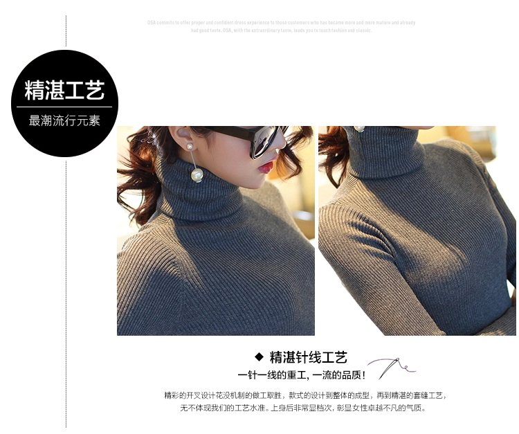 XIAO萌妹秋冬新款厚女式打底裙秋冬针织衫包臀高领毛衣女连衣裙女裙潮8560 黑色