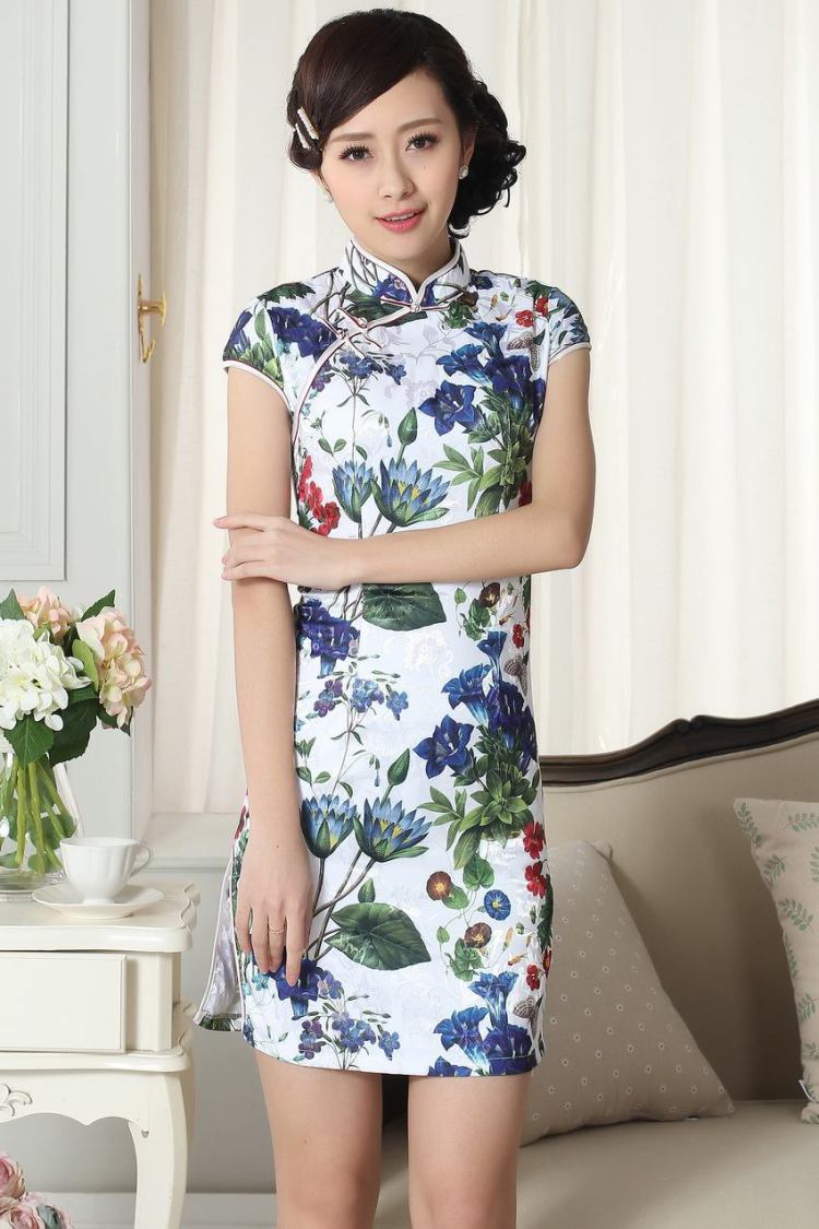 The broadband lady stylish jacquard cotton cultivating short cheongsam dress new Chinese qipao gown picture color 2 XL pictures, price, brand platters! Elections are good character, the national distribution, so why buy now enjoy more preferential! Health