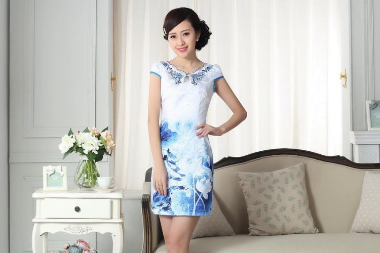 The broadband new summer elegance Chinese qipao improved graphics thin short cheongsam picture color 2 XL pictures, price, brand platters! Elections are good character, the national distribution, so why buy now enjoy more preferential! Health