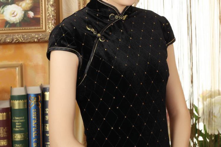 The frequency response, Ms. Tang cheongsam dress with dress stretch the wool stylish classic short-sleeved short cheongsam black 2 XL pictures, price, brand platters! Elections are good character, the national distribution, so why buy now enjoy more preferential! Health