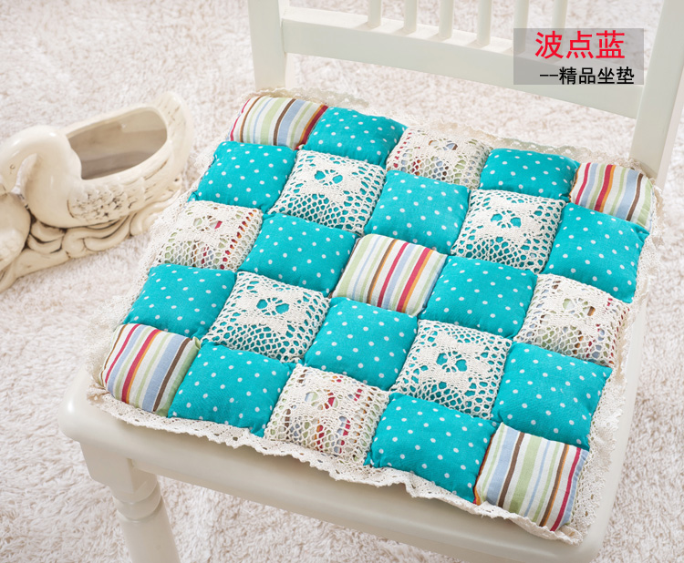 慢家居日韩全棉加厚碎花坐垫椅垫42*42CM 薰衣草
