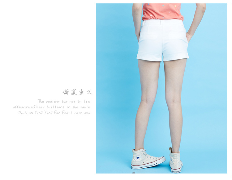 麦尼熊 2015年夏韩版蕾丝少女热裤 韩版修身百搭学生短裤女 白色 XL