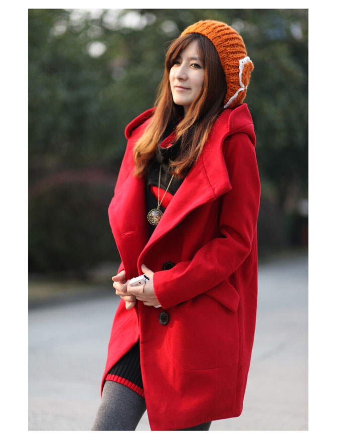 2015 Autumn and winter new Korean large coats gross? female windbreaker. Long Single Row Clip cap gross? female RED M picture jacket, prices, brand platters! The elections are supplied in the national character of distribution, so action, buy now enjoy more preferential! As soon as possible.