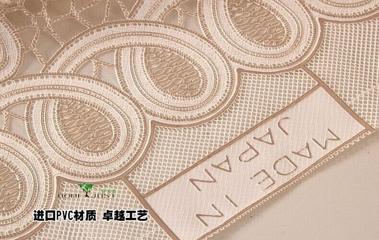 好多家 进口款高档PVC餐桌布台布 防水免洗茶几桌布欧式印花镂空高级餐布 浪花波动 137*182cm