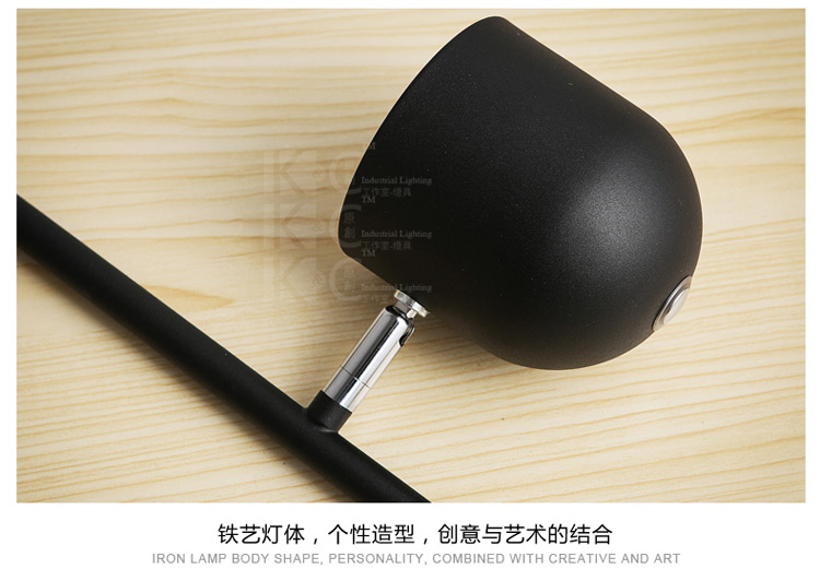 
                                        kc灯具个性北欧简约铁艺灯罩落地灯 客厅书房卧室创意落地灯 F3812-1黑色 白光                