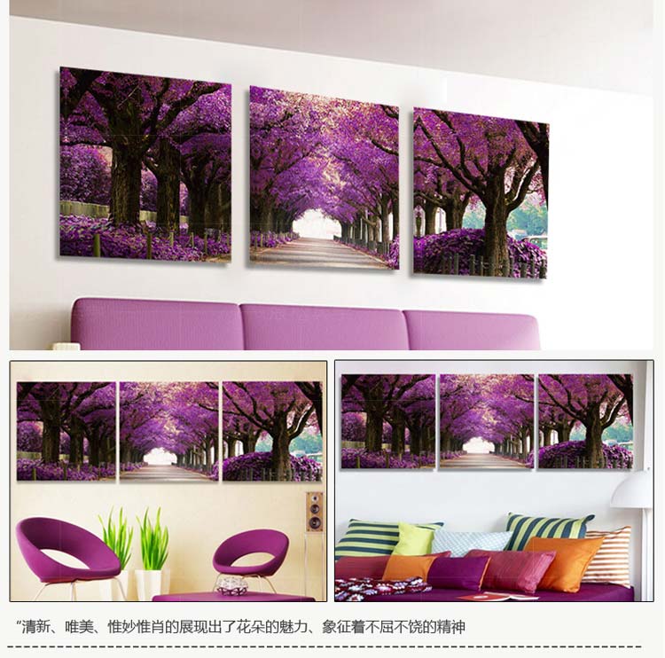 巢里巢外客厅装饰画现代简约挂画风景画三联无框画沙发背景墙餐厅墙画 C 70*70拼套/25mm