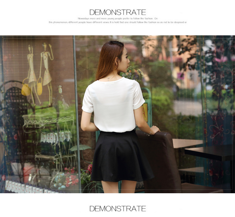 紫翎阁2015夏装韩版新款宽松印花短袖打底雪纺衫女 v-209 长腿美女 xl