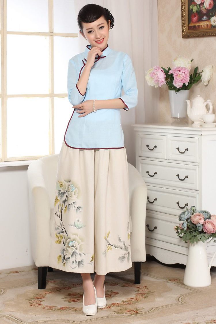 Shanghai, optimize purchase female pants summer Elastic waist cotton Ma hand-painted Tang pants MOM pants 9 pants ethnic wind widening and trouser press m yellow L pictures, price, brand platters! Elections are good character, the national distribution, so why buy now enjoy more preferential! Health