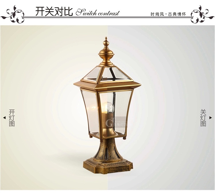 台灯欧式铜灯别墅灯大门柱灯墙头户外花园灯围墙庭院灯美式灯饰NZ8124<a> NZ8092-01