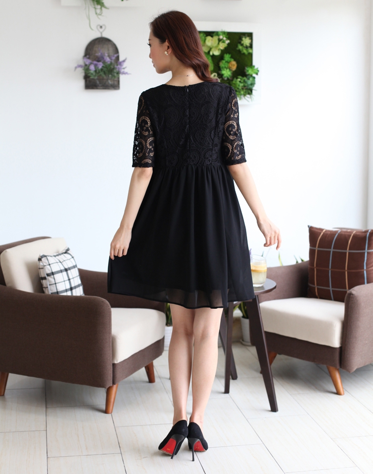 Yi Li Xuan 2015 summer new thick MM the fat and pregnant women with skirt lace stitching snow woven large code dresses female black 4 XL pictures, price, brand platters! Elections are good character, the national distribution, so why buy now enjoy more preferential! Health