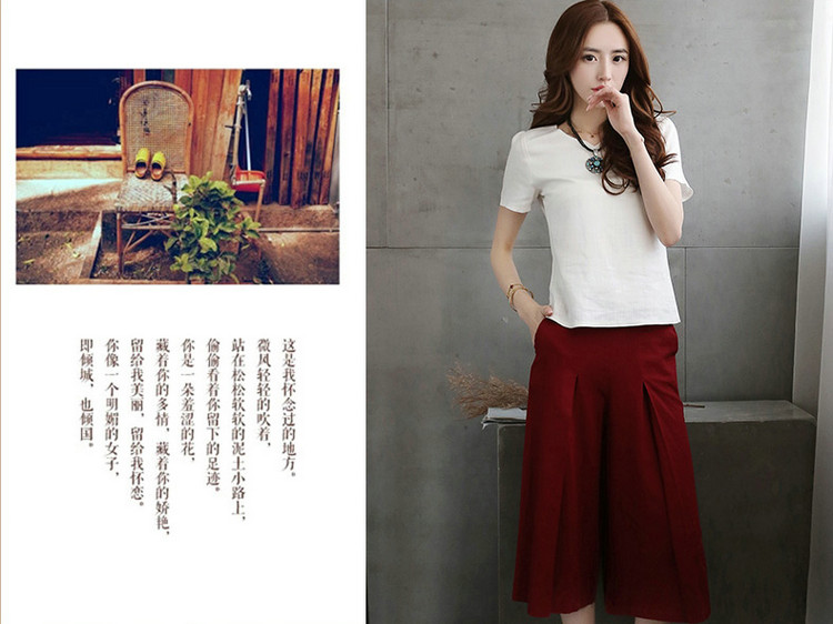 As the bubbles 20152015 new female summer stylish cotton Ma meter wide leg trousers + cotton Ma T-shirt two-piece lounge suite 10,520 A B wine red M pictures, price, brand platters! Elections are good character, the national distribution, so why buy now enjoy more preferential! Health