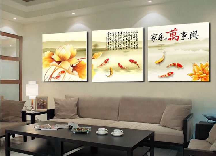 
                                        艺轩客厅装饰画冰晶无框画家和万事兴现代简约沙发背景墙餐厅卧室挂画九尾鱼 富贵有余 60*60/冰晶玻璃面                
