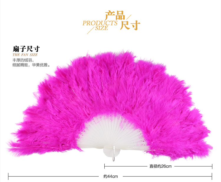 
                                        仕彩 万圣节儿童表演演出羽毛扇折叠扇精美绒羽 密集羽毛多彩多色 白色                