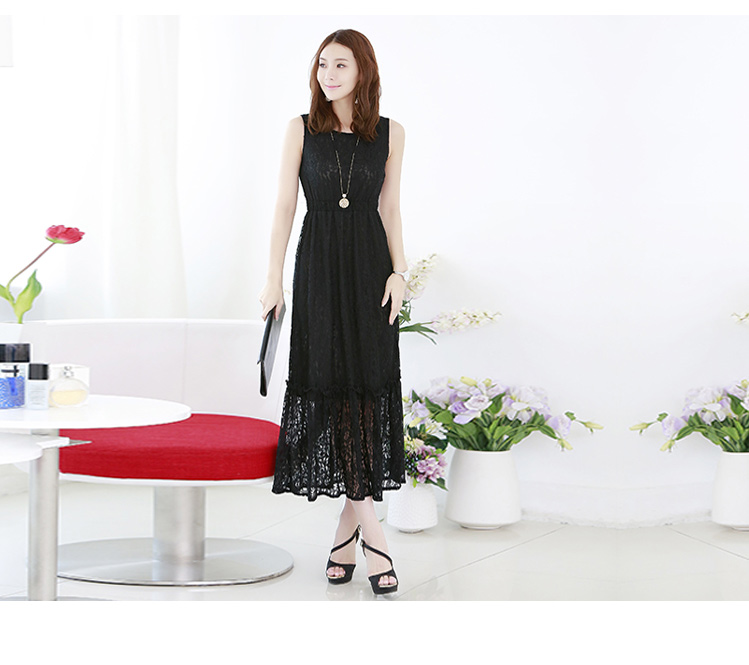 C.o.d. 2015 Summer new dresses sourcing Korean new summer, lace stylish look long skirt black XXXL picture, prices, brand platters! The elections are supplied in the national character of distribution, so action, buy now enjoy more preferential! As soon as possible.