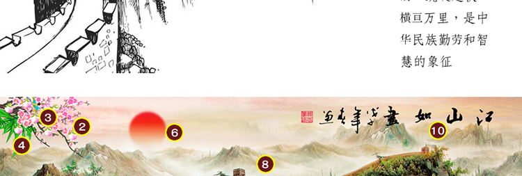 
                                        卡蒂奇 十字绣客厅新款风景大画万里长城江山如画客厅大画 大格满绣棉线 240*140CM四股绣                