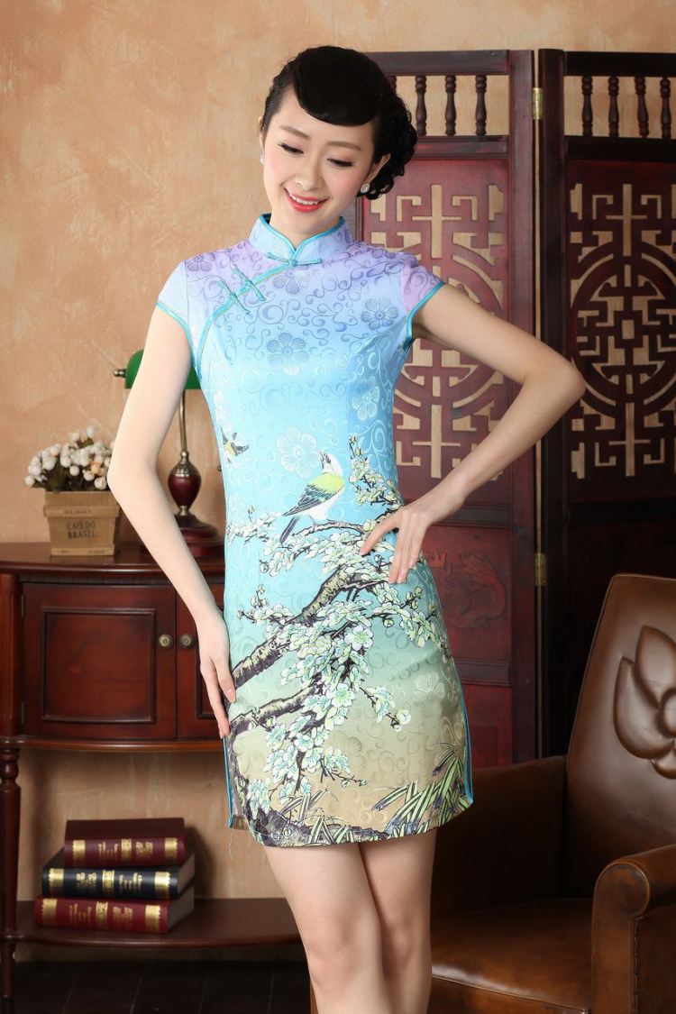 For Pont Sondé Ms. Diana Chinese cheongsam dress summer Chinese improved short cheongsam dress D 0225 XXL pictures, price, brand platters! Elections are good character, the national distribution, so why buy now enjoy more preferential! Health