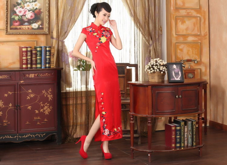 Shanghai optimization option, Ms. Tang cheongsam red embroidery cheongsam dress beauty graphics thin elegance dress long cheongsam red 2 XL pictures, price, brand platters! Elections are good character, the national distribution, so why buy now enjoy more preferential! Health