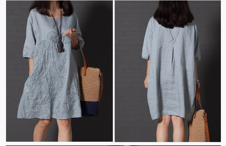 Double double F . FAN 2015 summer new arts, small fresh loose embroidered short sleeves cotton Ma dresses F 163,519 dark blue XXL pictures, price, brand platters! Elections are good character, the national distribution, so why buy now enjoy more preferential! Health