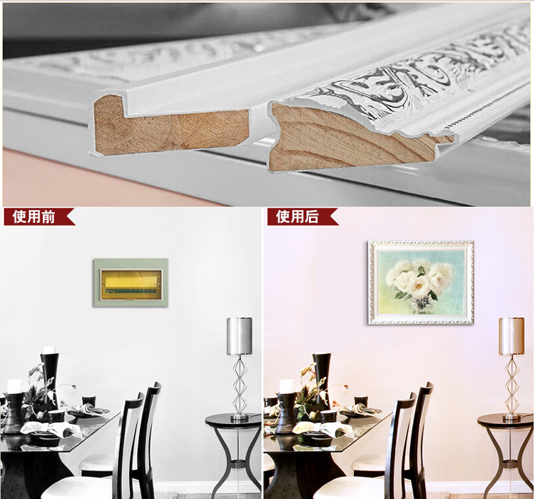 
                                        普瑞德斯 电表箱装饰画美式欧式手绘推拉配电箱画电表盒电闸欧式有框挂画 白瓶玫瑰 60*50可挡50*40                