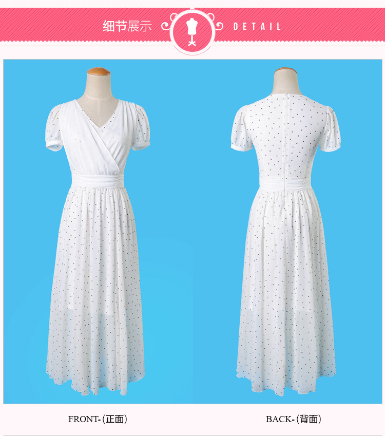 C.o.d. 2015 Summer new stylish elegance and sexy MM thick Korean value large long skirt Fashion wave point video thin sexy beauty dresses White XL Photo, prices, brand platters! The elections are supplied in the national character of distribution, so action, buy now enjoy more preferential! As soon as possible.