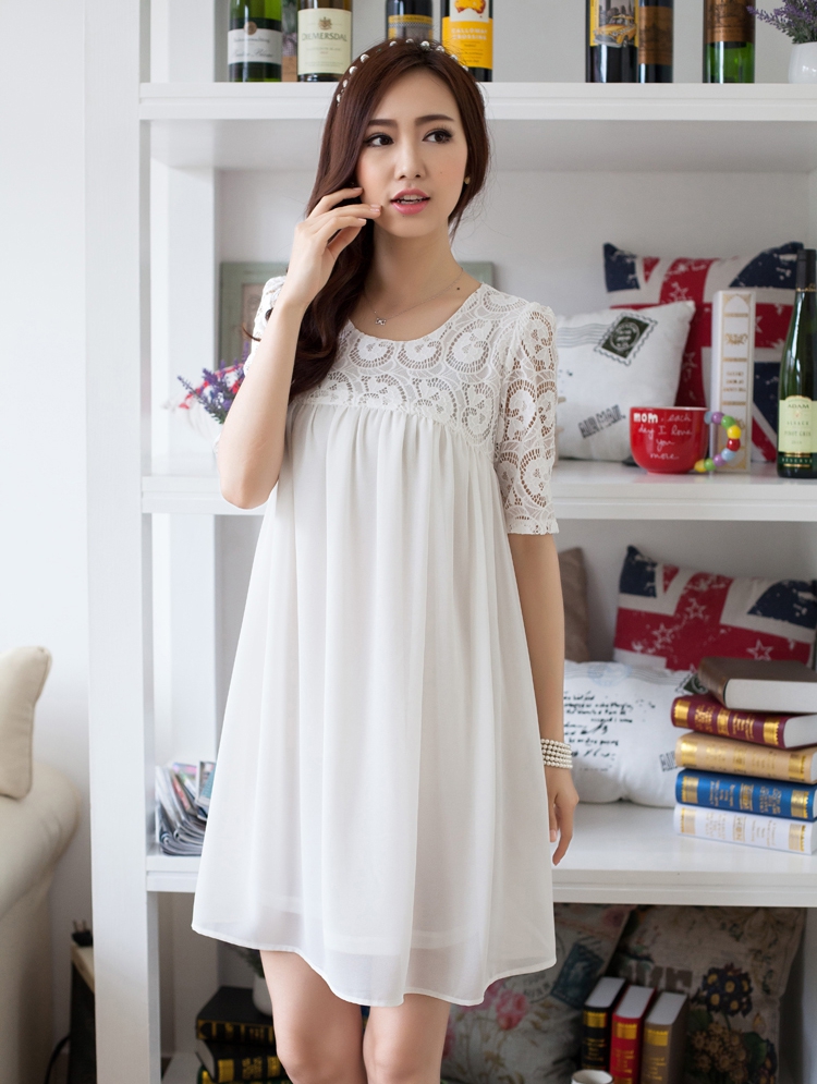 Yi Li Xuan 2015 summer new thick MM the fat and pregnant women with skirt lace stitching snow woven large code dresses female black 4 XL pictures, price, brand platters! Elections are good character, the national distribution, so why buy now enjoy more preferential! Health