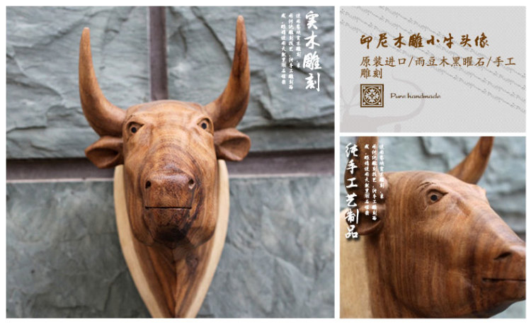 
                                        壁虎小屋（pundipundi） 壁饰壁挂别墅会所墙饰实木雕动物造型雄狮子大猩猩壁虎小屋 狮子头                