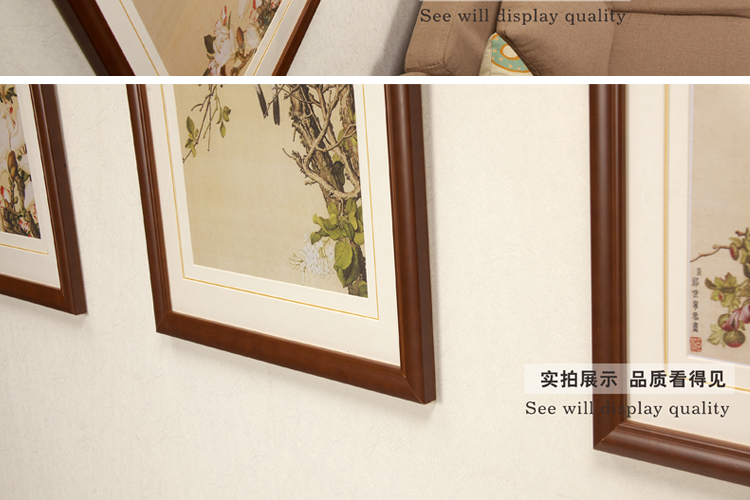 
                                        中国风中式复古卧室有框画现代装饰画客厅玄关挂画书房壁画古典 CU-0258H 62*49                