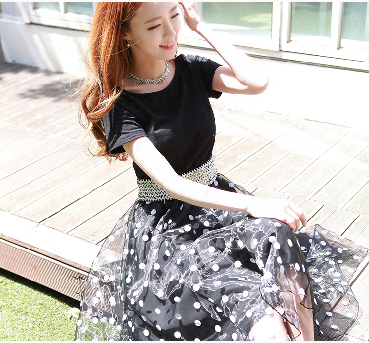 C.o.d. 2015 Summer new stylish Korean version of Word SENSE Neck short-sleeve knitting stitching OSCE root yarn wave point bon bon temperament video thin dresses White XXL picture, prices, brand platters! The elections are supplied in the national character of distribution, so action, buy now enjoy more preferential! As soon as possible.