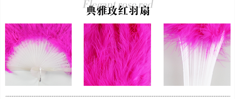 
                                        仕彩 万圣节儿童表演演出羽毛扇折叠扇精美绒羽 密集羽毛多彩多色 白色                