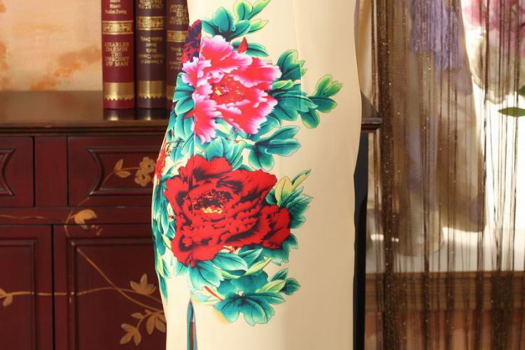 The broadband outfit, Ms. Tang national color day Hong Kong cheongsam dress beauty graphics thin elegance dresses, long dresses yellow 2XL pictures, price, brand platters! Elections are good character, the national distribution, so why buy now enjoy more preferential! Health