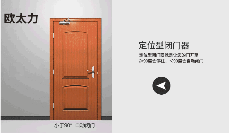 欧太力品牌缓冲闭门器家用液压90度定位自动关门器门弹簧 回位器 25