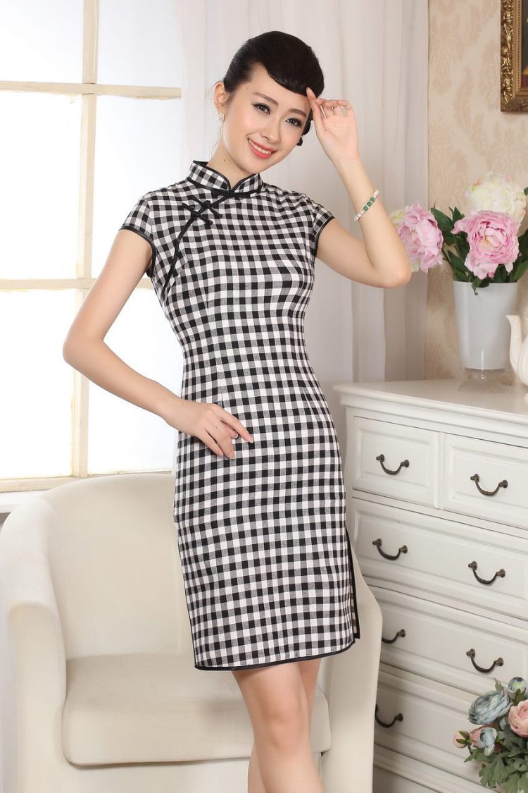 Nigeria, the Yau Ma Tei cotton retro checked short-sleeved qipao improved daily republic linen clothes summer dresses skirts D 0247 - A XXL pictures, price, brand platters! Elections are good character, the national distribution, so why buy now enjoy more preferential! Health