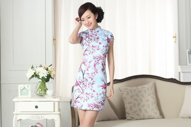 For Pont Sondé Ms. Diane new summer elegance Chinese qipao Chinese graphics thin short cheongsam picture color XXL pictures, price, brand platters! Elections are good character, the national distribution, so why buy now enjoy more preferential! Health